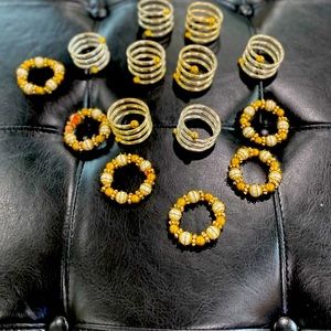 Beaded napkin rings set of six.